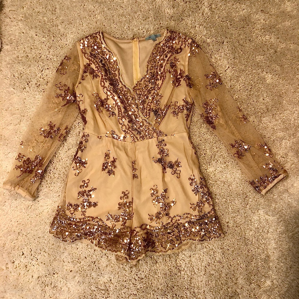 NEW YEARS EVE SEQUIN ROMPER - L